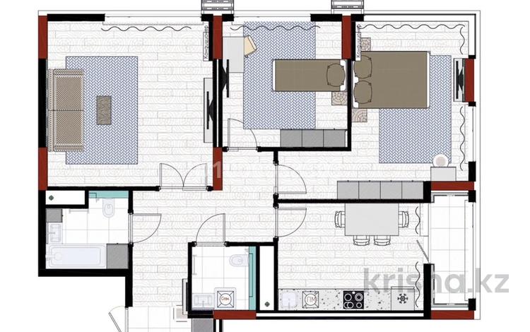 3-комнатная квартира · 88.7 м² · 6/15 этаж, Т. Рыскулова 18/7 за 75 млн 〒 в Астане, Есильский р-н — фото 3