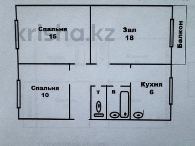 3-комнатная квартира · 62 м² · 2/5 этаж, мкр Орбита-3 за 45 млн ₸ в Алматы, Бостандыкский р-н