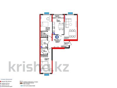 3-комнатная квартира, 98.07 м², 2/16 этаж, Нурсултана Назарбаева 55 за ~ 47.8 млн 〒 в Шымкенте
