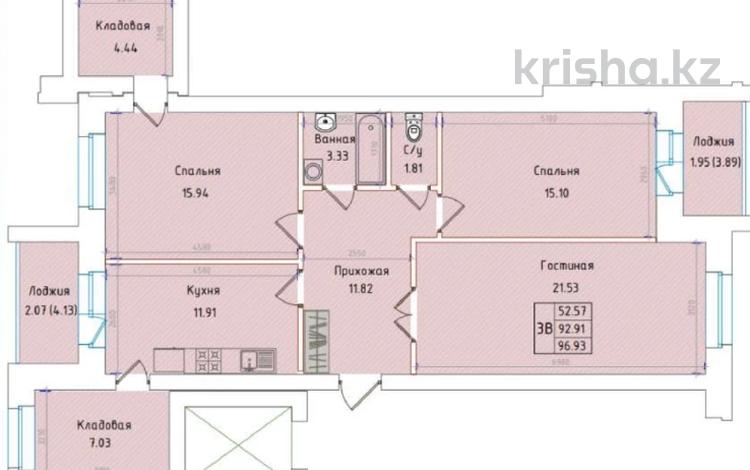 3-комнатная квартира, 97.7 м², 8/9 этаж, Назарбаева 96 за ~ 35 млн 〒 в Кокшетау — фото 2