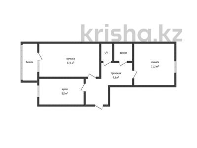 3-комнатная квартира · 60.9 м² · 2/9 этаж, урожайная 29 за 25.5 млн 〒 в Костанае