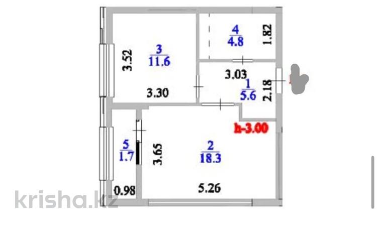 1-комнатная квартира · 43 м² · 9/9 этаж, Шамши Калдаяков 60B за 21.5 млн ₸ в Астане, Сарайшык р-н — фото 2