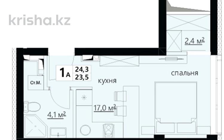 1-бөлмелі пәтер · 24.3 м² · 8/8 қабат, мкр Михайловка , ​Улица Аманжолова 47/1, бағасы: ~ 22.8 млн ₸ в Караганде, Казыбек би р-н — фото 2