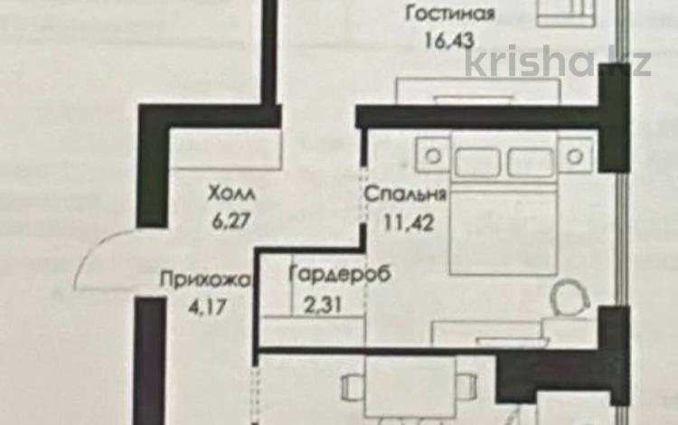 2-комнатная квартира · 57.1 м² · 1/9 этаж, Александр Сызганов 1/1 за 35.5 млн ₸ в Астане, Есильский р-н — фото 2