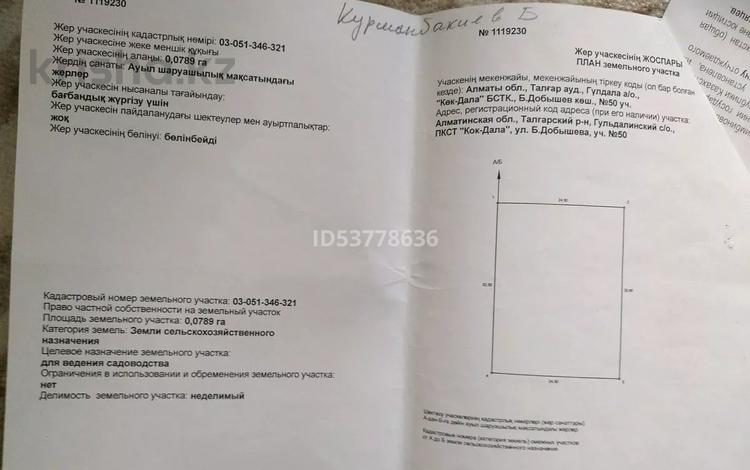 Жер телімі · 7.8 сотық, Добышева 50, бағасы: 3 млн ₸ в Байсерке — фото 2