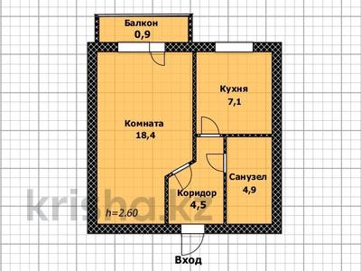 1-комнатная квартира, 36 м², 2/5 этаж, Конституции 16 за 14.5 млн 〒 в Астане, Сарыарка р-н