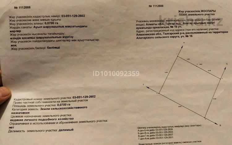 Жер телімі · 7 сотық, Талгар, бағасы: 8.5 млн 〒 — фото 4