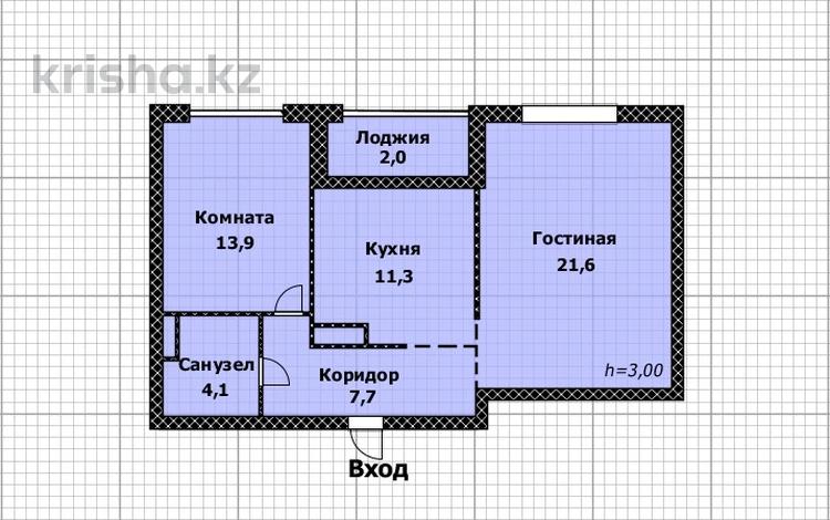 2-бөлмелі пәтер · 60.6 м² · 7/9 қабат, Аскар Токпанов 8/2, бағасы: 55 млн ₸ в Астане, Алматы р-н — фото 2