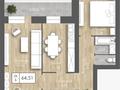 2-комнатная квартира · 64.51 м² · 7/9 этаж, мкр. Алтын орда 200/1 за ~ 23.9 млн ₸ в Актобе