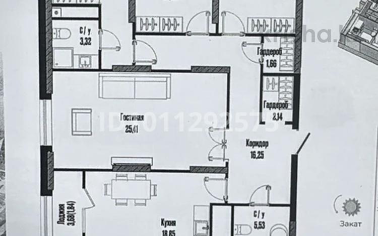 4-бөлмелі пәтер · 139.69 м² · 18/21 қабат, Бухар Жырау 12/3, бағасы: 90 млн ₸ в Астане, Есильский р-н — фото 3