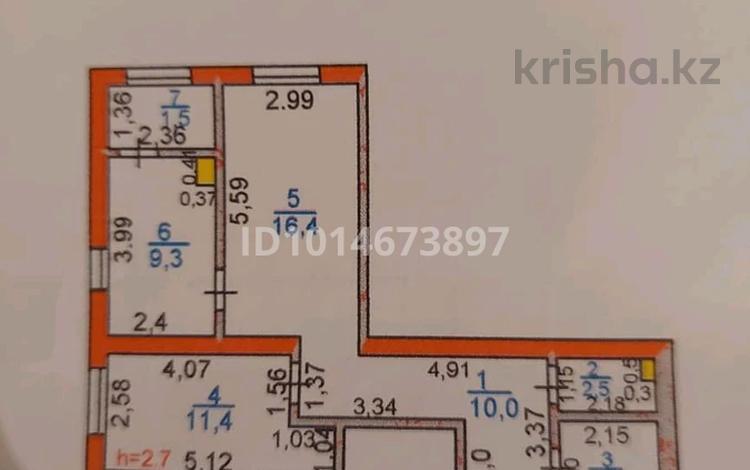2-комнатная квартира · 54 м² · 1/7 этаж, Есімхан даңғылы 17/3 за 22 млн ₸ в Туркестане — фото 2