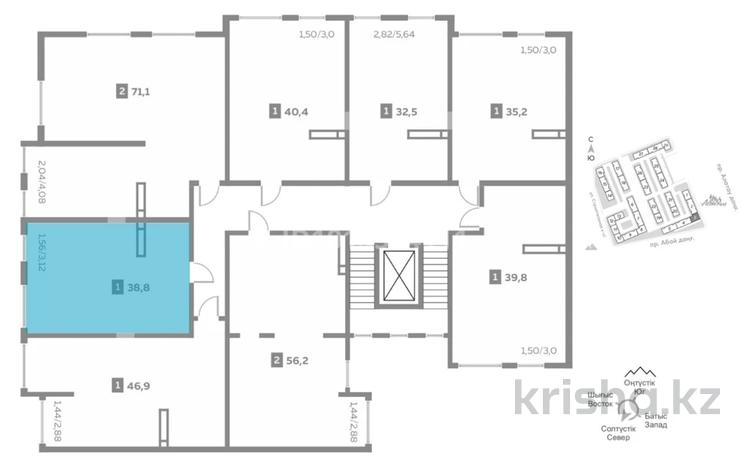 1-бөлмелі пәтер · 38.8 м² · 5/9 қабат, Шұғыла ш/а. 342/1, бағасы: ~ 23.5 млн ₸ в Алматы, Наурызбайский р-н — фото 2