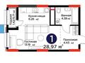 1-комнатная квартира · 29 м² · 10/12 этаж, Серкебаев 29/1 — набережная за 18 млн ₸ в Астане, Сарыарка р-н