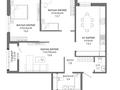 3-бөлмелі пәтер · 74 м² · 6/16 қабат, Мангилик Ел 74, бағасы: ~ 38.3 млн ₸ в Астане