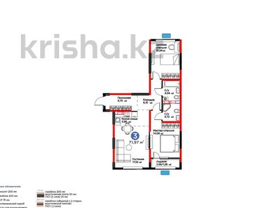 3-бөлмелі пәтер · 73 м², Райымбека, бағасы: ~ 52.4 млн ₸ в Алматы, Жетысуский р-н