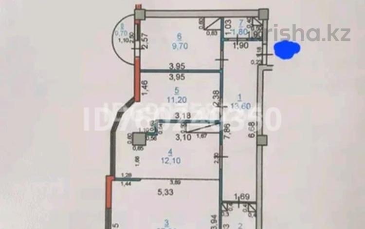 3-бөлмелі пәтер · 85 м² · 4/7 қабат, Атшабар 17/2 — Жүрек клиника, бағасы: 35 млн ₸ в Таразе — фото 2