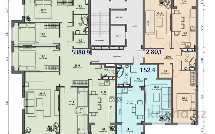 5-комнатная квартира, 180.9 м², 2/9 этаж, 40 мкр 1 за ~ 50.7 млн 〒 в Актау — фото 3