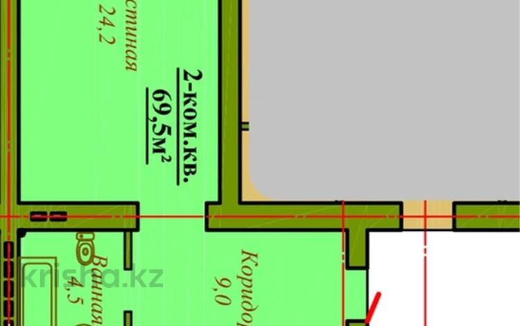 2-комнатная квартира · 69.5 м² · 7/10 этаж, мкр. Алтын орда, Алия Молдагулова за ~ 26.4 млн ₸ в Актобе — фото 3