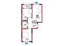 2-бөлмелі пәтер · 63.53 м², Калдаякова 30, бағасы: ~ 35.3 млн ₸ в Шымкенте, Туран р-н — фото 3