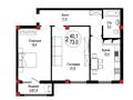 2-комнатная квартира · 73 м² · 4/14 этаж, мкр. 18 за ~ 25.6 млн ₸ в Актау, 18-й мкр  — фото 2