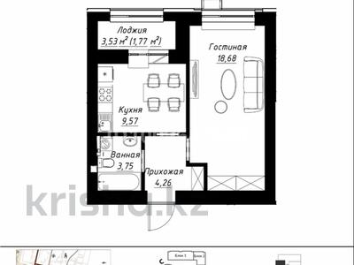 1-бөлмелі пәтер · 38 м² · 6/9 қабат, Ч. Айтматова 1, бағасы: 24 млн ₸ в Астане, Нура р-н
