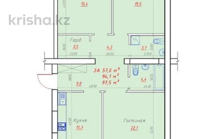 3-бөлмелі пәтер · 107 м² · 1/5 қабат, Алтын орда, бағасы: 32 млн ₸ в Актобе — фото 2