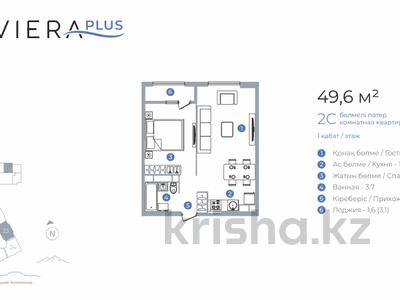 2-бөлмелі пәтер · 49.6 м² · 1/16 қабат, Каныша Сатпаева 90/55Б — БЕЗ КОМИССИИ! УСПЕЙТЕ ПРИОБРЕСТИ СО СКИДКОЙ, бағасы: ~ 39.1 млн ₸ в Алматы, Бостандыкский р-н