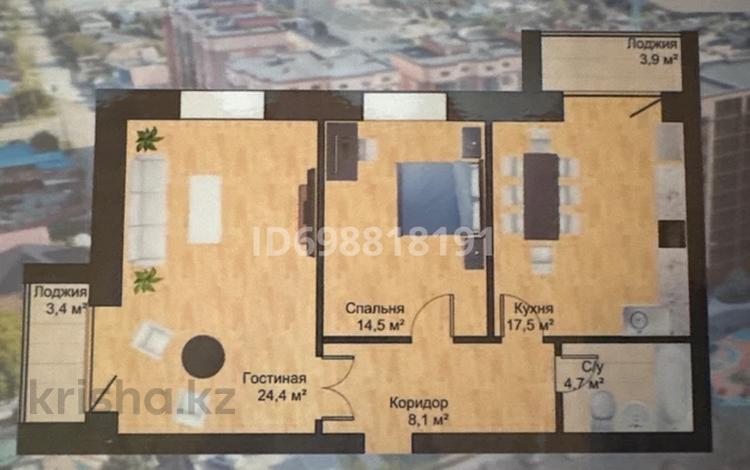 2-бөлмелі пәтер · 74.7 м² · 4/9 қабат, Островского 33 — Ермека Серкебаева пересечение Сейфуллина, бағасы: ~ 29.9 млн ₸ в Кокшетау — фото 2