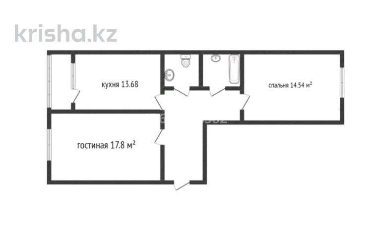 2-комнатная квартира, 64 м², 4/9 этаж, Мкр. Береке 64 за 25 млн 〒 в Костанае — фото 2