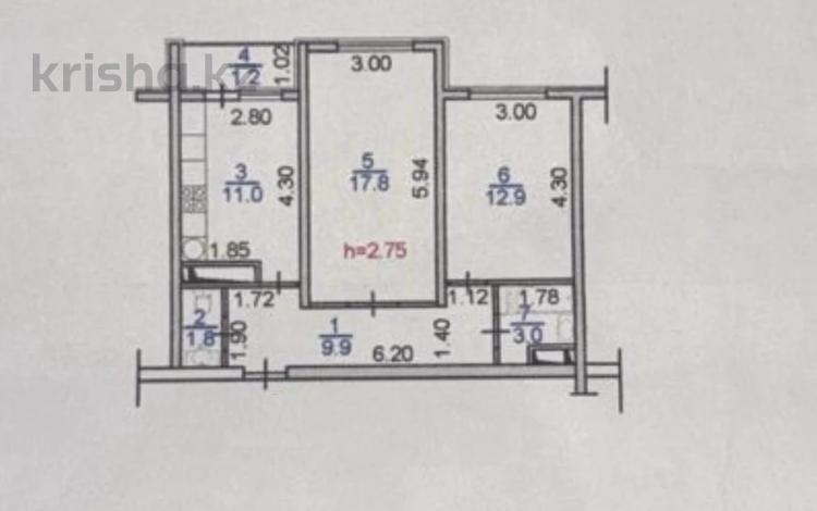 2-комнатная квартира · 57 м² · 1/12 этаж, мкр Дарабоз за 31.5 млн 〒 в Алматы, Алатауский р-н — фото 2