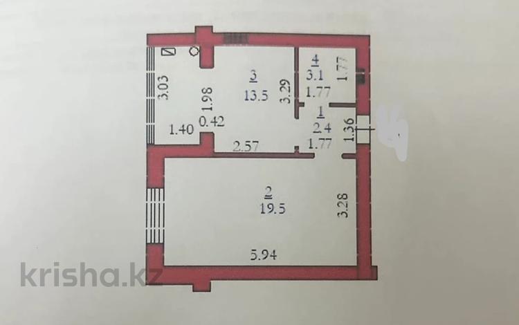 1-комнатная квартира, 38 м², 5/5 этаж, мкр. Батыс-2