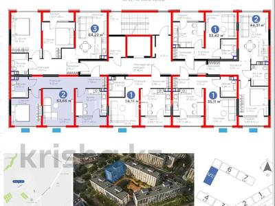 2-бөлмелі пәтер · 54 м² · 5/6 қабат, Кайрат микрорайон, бағасы: 37.5 млн ₸ в Алматы, Турксибский р-н
