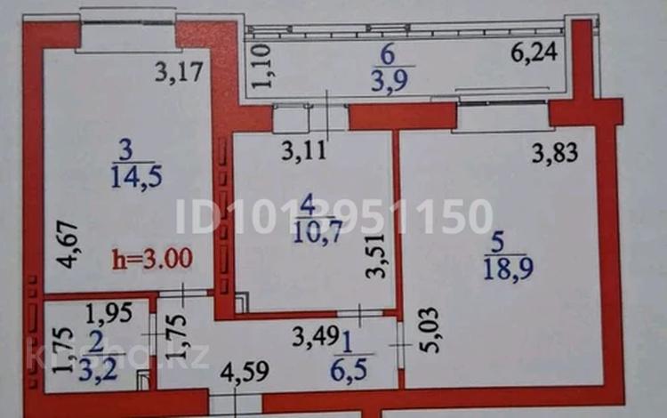 2-комнатная квартира · 58 м² · 6/12 этаж, ​Улица А 52, 2 1 за 28.5 млн ₸ в Астане, Сарайшык р-н — фото 2