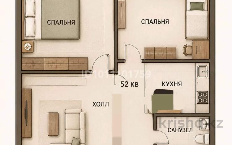 2-бөлмелі пәтер · 52 м² · 4/10 қабат, Сейфуллина 51, бағасы: 26.9 млн ₸ в Алматы, Турксибский р-н — фото 9