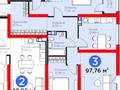 3-комнатная квартира · 97.76 м² · 5/6 этаж, мкр Дарабоз, Бауыржана Момышулы 11/12а за 75 млн ₸ в Алматы, Алатауский р-н