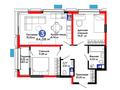 3-бөлмелі пәтер · 64.08 м², мкр Акжайык, Толеметова, бағасы: ~ 43 млн ₸ в Шымкенте, Абайский р-н — фото 3