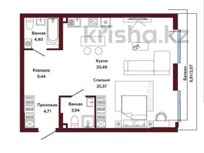 2-бөлмелі пәтер · 67.37 м² · 5/9 қабат, Радостовца 332, бағасы: 160 млн ₸ в Алматы, Бостандыкский р-н