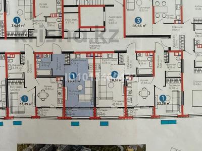1-бөлмелі пәтер · 28.78 м² · 2/6 қабат, Бауыржана Момышулы 11/14а, бағасы: 21 млн ₸ в Алматы, Алатауский р-н