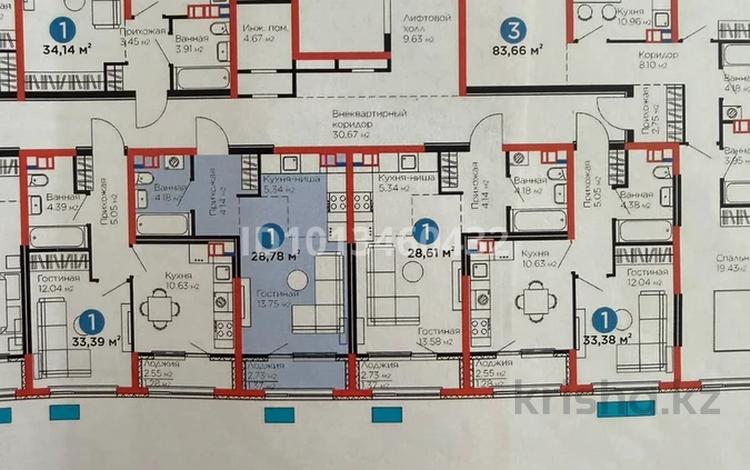 1-комнатная квартира · 28.78 м² · 2/6 этаж, Бауыржана Момышулы 11/14а за 21 млн ₸ в Алматы, Алатауский р-н — фото 2