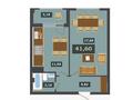 1-комнатная квартира, 41.6 м², Байдибек би 2/1 за ~ 15.4 млн 〒 в Шымкенте, Каратауский р-н — фото 2