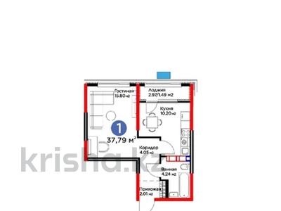 1-бөлмелі пәтер · 37.79 м² · 2/9 қабат, Ақжар ш/а., Белжайлау 47а — проспект Абая, бағасы: 31 млн ₸ в Алматы, Наурызбайский р-н