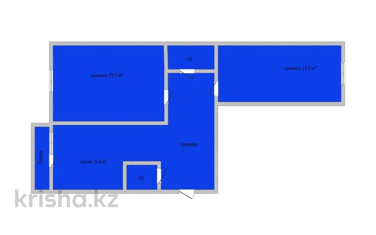 2-комнатная квартира, 63.8 м², 4/9 этаж, Кобыланды батыра 36Б за 23 млн 〒 в Костанае — фото 2