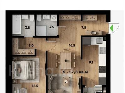 2-бөлмелі пәтер · 57.3 м² · 2/5 қабат, АлтыН орда 18п, бағасы: ~ 19.3 млн ₸ в Актобе