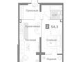 2-бөлмелі пәтер · 54.3 м² · 2/2 қабат, Омарова 1, бағасы: ~ 25.8 млн ₸ в Алматы, Алатауский р-н