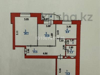 3-комнатная квартира · 75.4 м² · 4/9 этаж, Рыскулбекова 16/1-3 за 36 млн ₸ в Астане, Алматы р-н