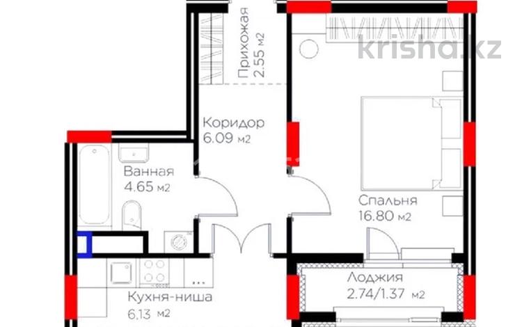 2-комнатная квартира · 51.39 м² · 6/9 этаж, ​Аль-Фараби проспект 73а за 36 млн ₸ в Астане, Есильский р-н — фото 2