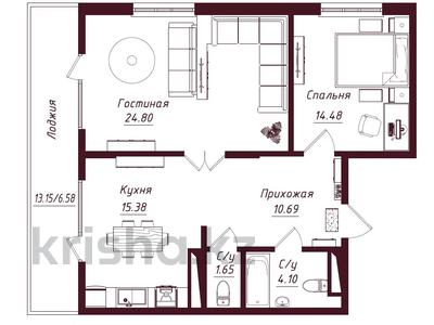 2-комнатная квартира · 76 м² · 7/12 этаж, Кунаева 45 — Мадели кожа за 48 млн ₸ в Шымкенте
