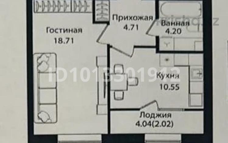 1-бөлмелі пәтер · 40.19 м² · 12 қабат, Улица Чингиз Айтматов, 79/1 79/1, бағасы: 21.5 млн ₸ в Астане, Сарыарка р-н — фото 2