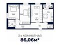 3-комнатная квартира, 86.06 м², Нажмеденова 29/1 за ~ 28.9 млн 〒 в Астане — фото 2
