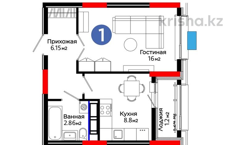 1-бөлмелі пәтер · 37 м² · 6/9 қабат, Е-899 5, бағасы: 30 млн ₸ в Астане, Нура р-н — фото 2